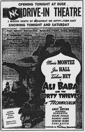 Getty 4 Drive-In Theatre - Getty Grand Opening Ad 6-3-49